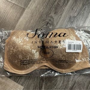 Soma Stunning Support Full Coverage Lined Bra underwire, color Soft Tan 34D